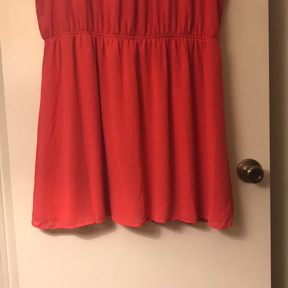 Coral and Lace Mini Dress - 3X - Picture 2 of 7